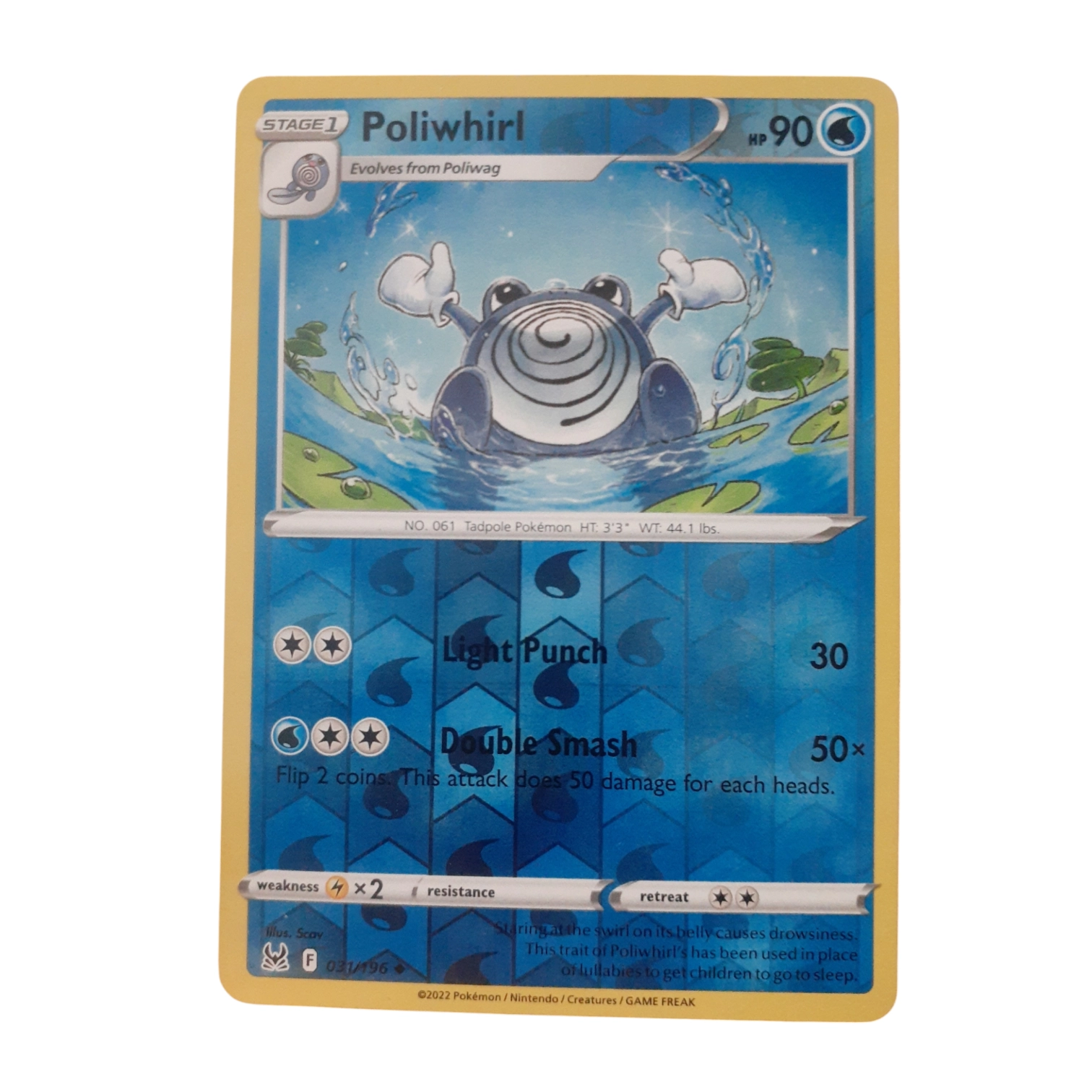 031/196 - Poliwhirl -Reverse Holo