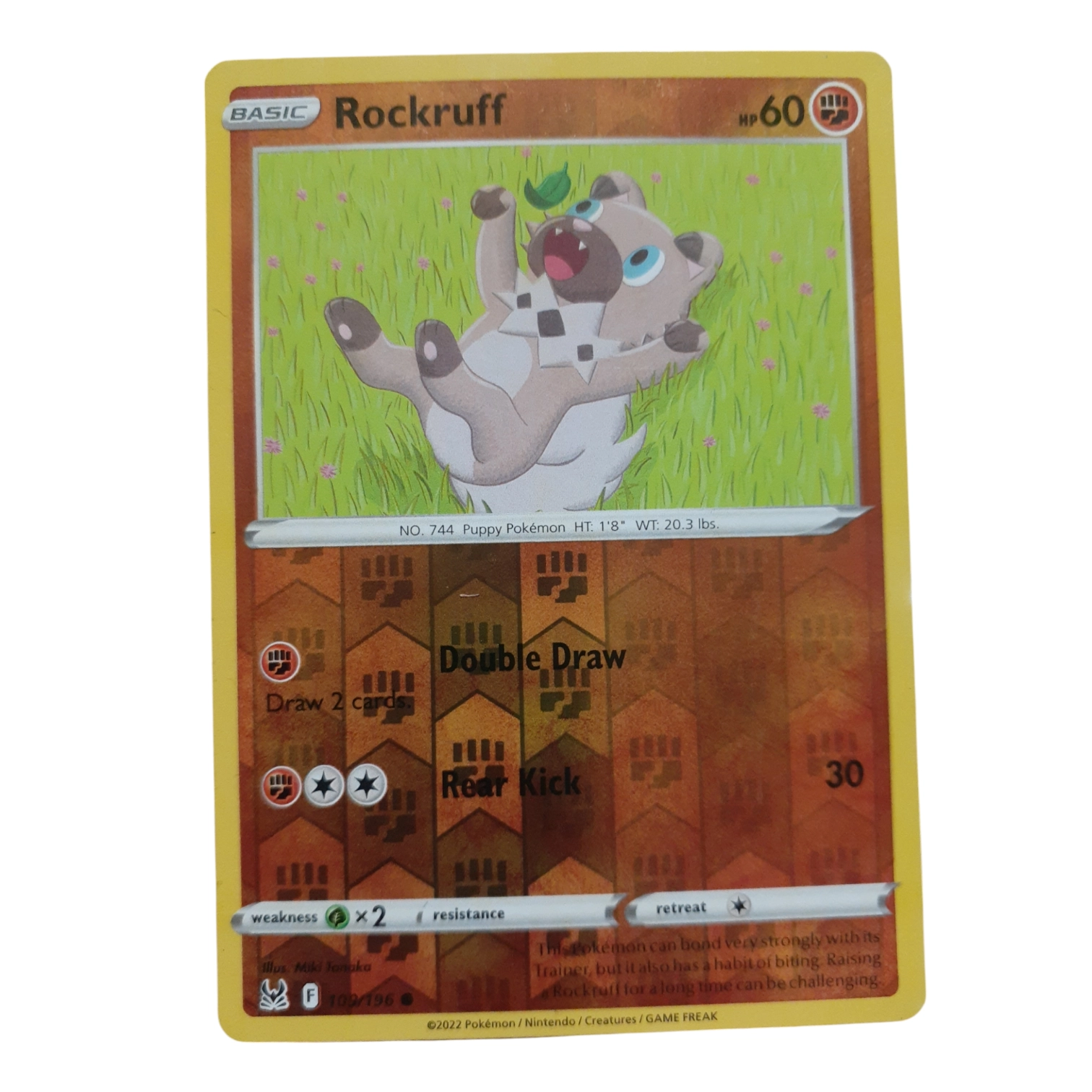 109/196 - Rockruff -Reverse Holo