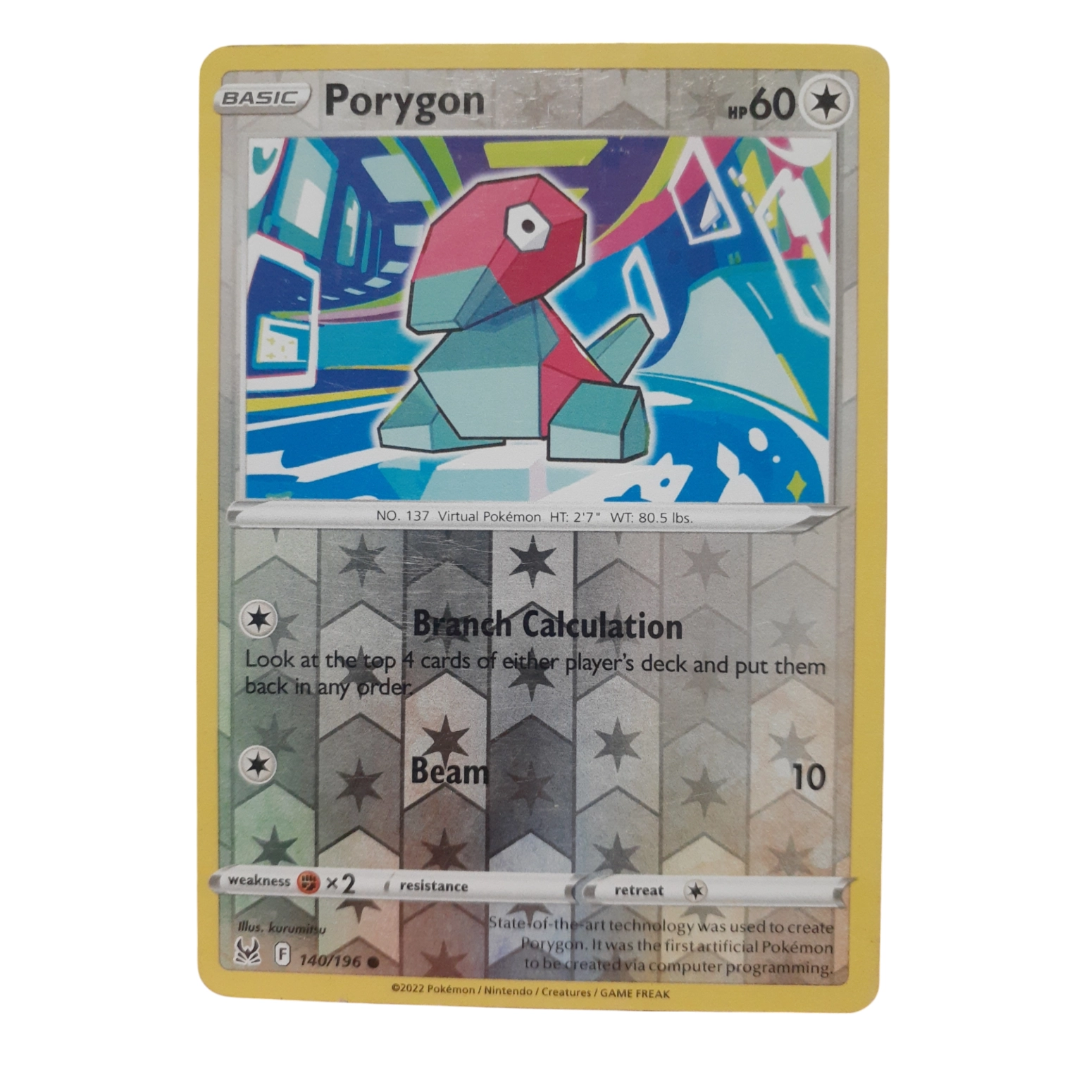 140/196 - Porygon -Reverse Holo