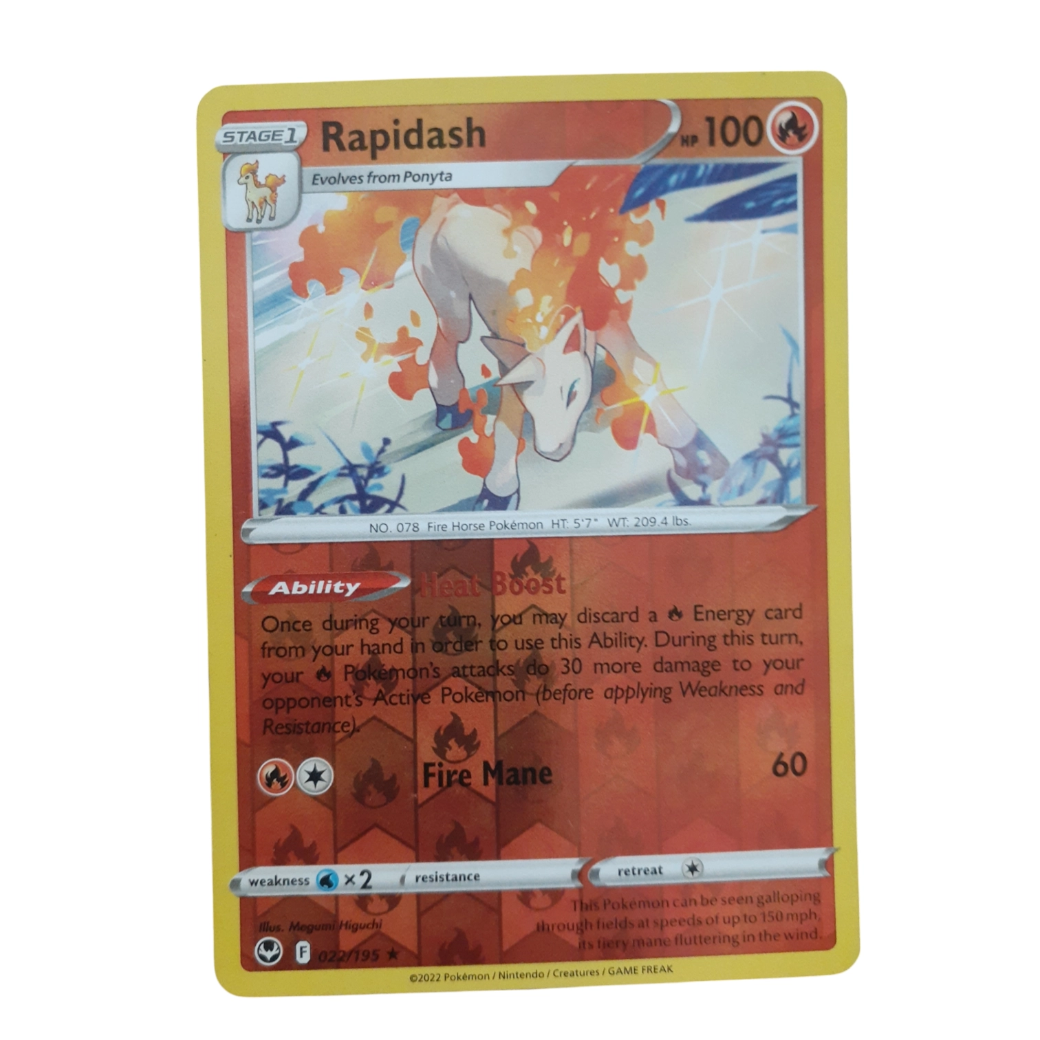 022/195 - Rapidash -Reverse Holo