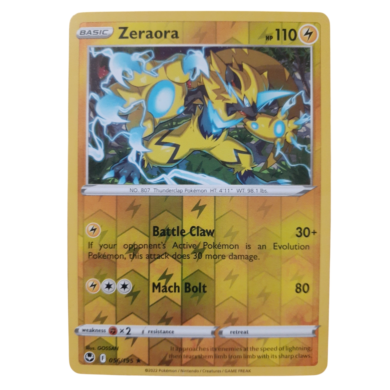 056/195 - Zeraora -Reverse Holo