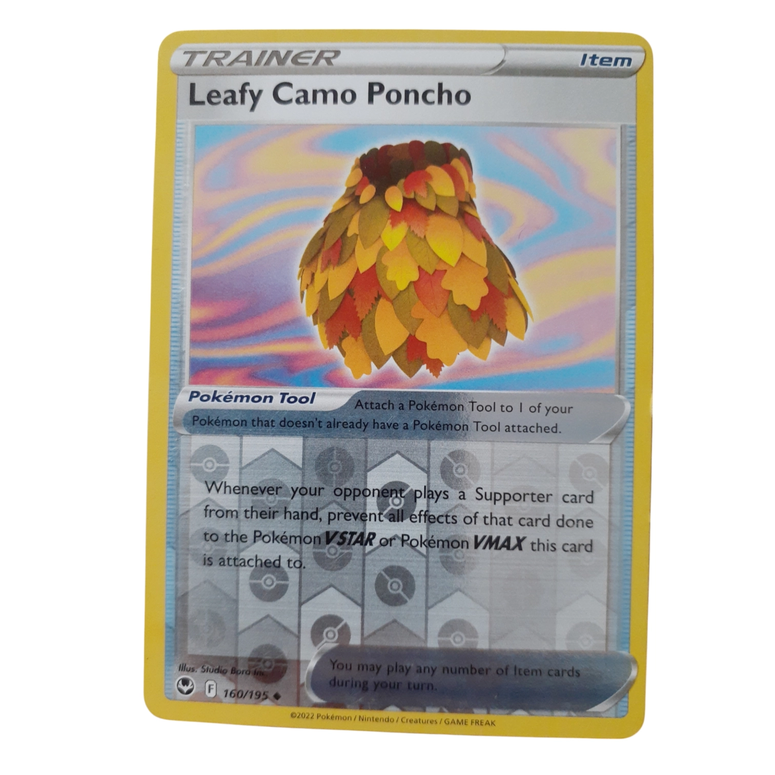 160/195 - Leafy Camo Poncho -Reverse Holo