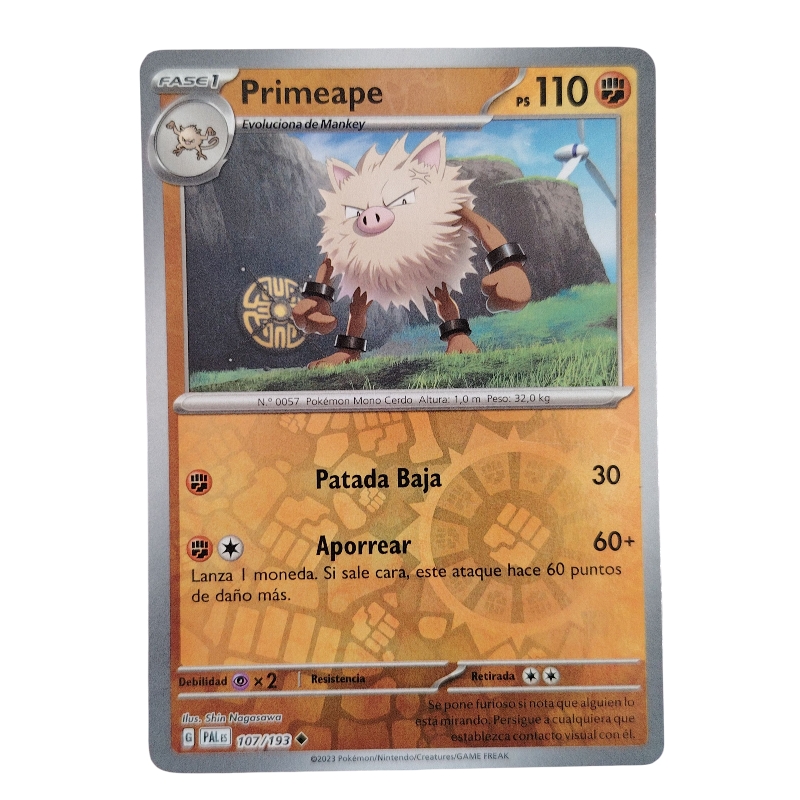107/193 - Primeape -Reverse Holo (español) 
