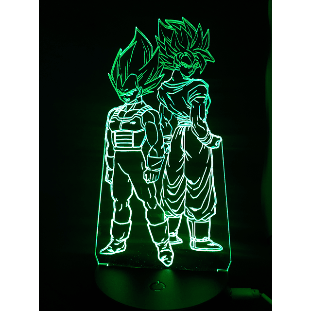 Lámparas led efecto 3d, VEGETA Y GOKU, 7 Colores más combinaciones + control remoto incluido           