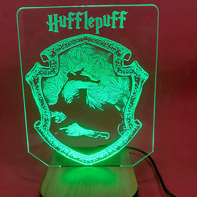Lámparas led efecto 3d, HUFFLEPUFF,  Harry Potter, 7 Colores más combinaciones + control remoto incluido