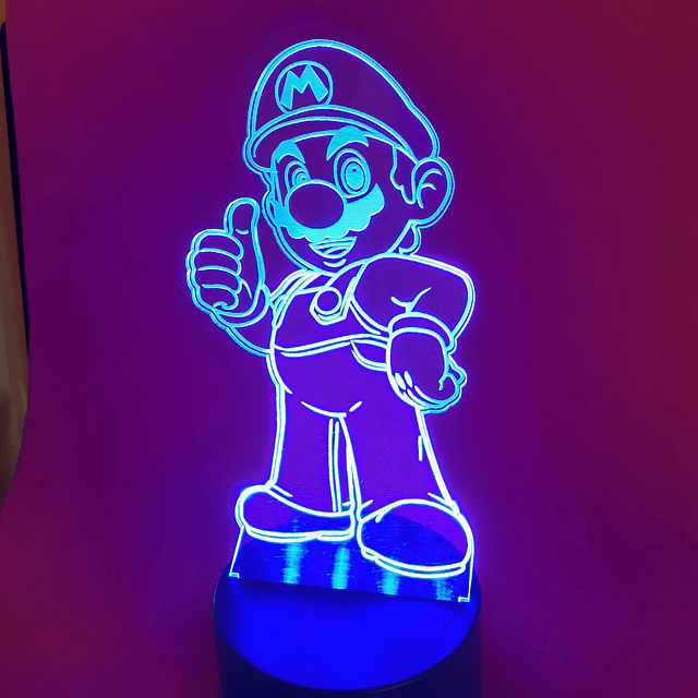 Lámparas led efecto 3d, SUPER MARIO BROS 2, 7 Colores más combinaciones + control remoto incluido