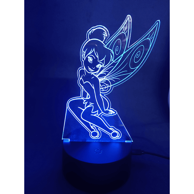 Lámparas led efecto 3d, TINKERBELL , 7 Colores más combinaciones + control remoto incluido