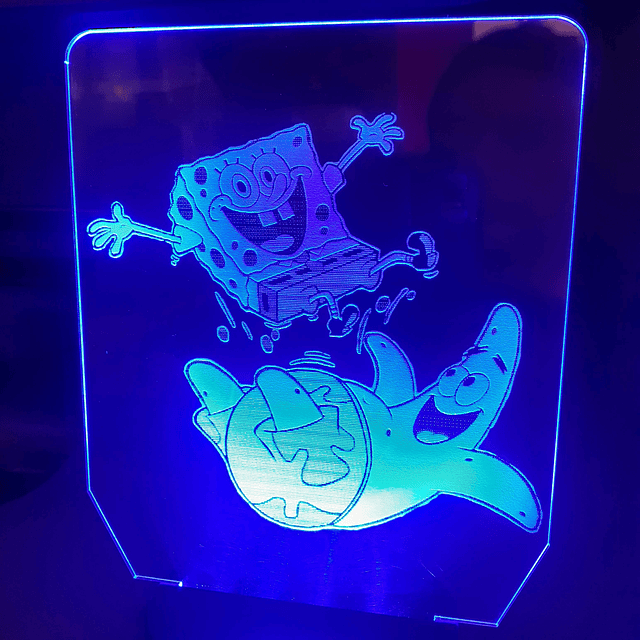 Lámparas led efecto 3d, BOB ESPONJA , 7 Colores más combinaciones + control remoto incluido