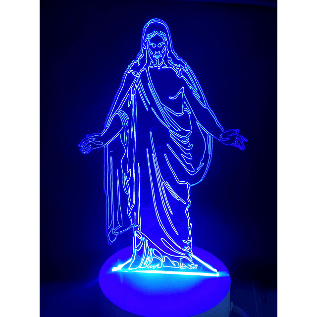 Lámparas led efecto 3d, JESUS  , 7 Colores más combinaciones + control remoto incluido