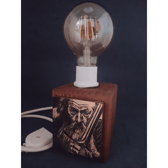 Hermosa Lámpara Rústica, GANDALF, con Foco Vintage incluido
