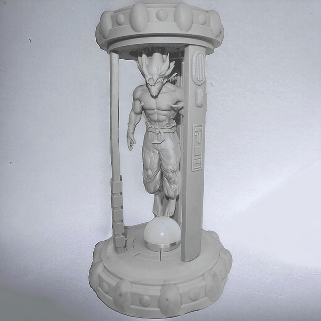 Figura 3D, Goku en capsula de recuperación, (incluye luz Led y cable USB)