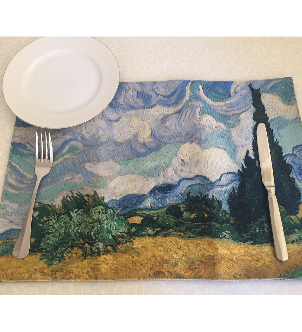 Trigal  con cipreses Vincent van Gogh