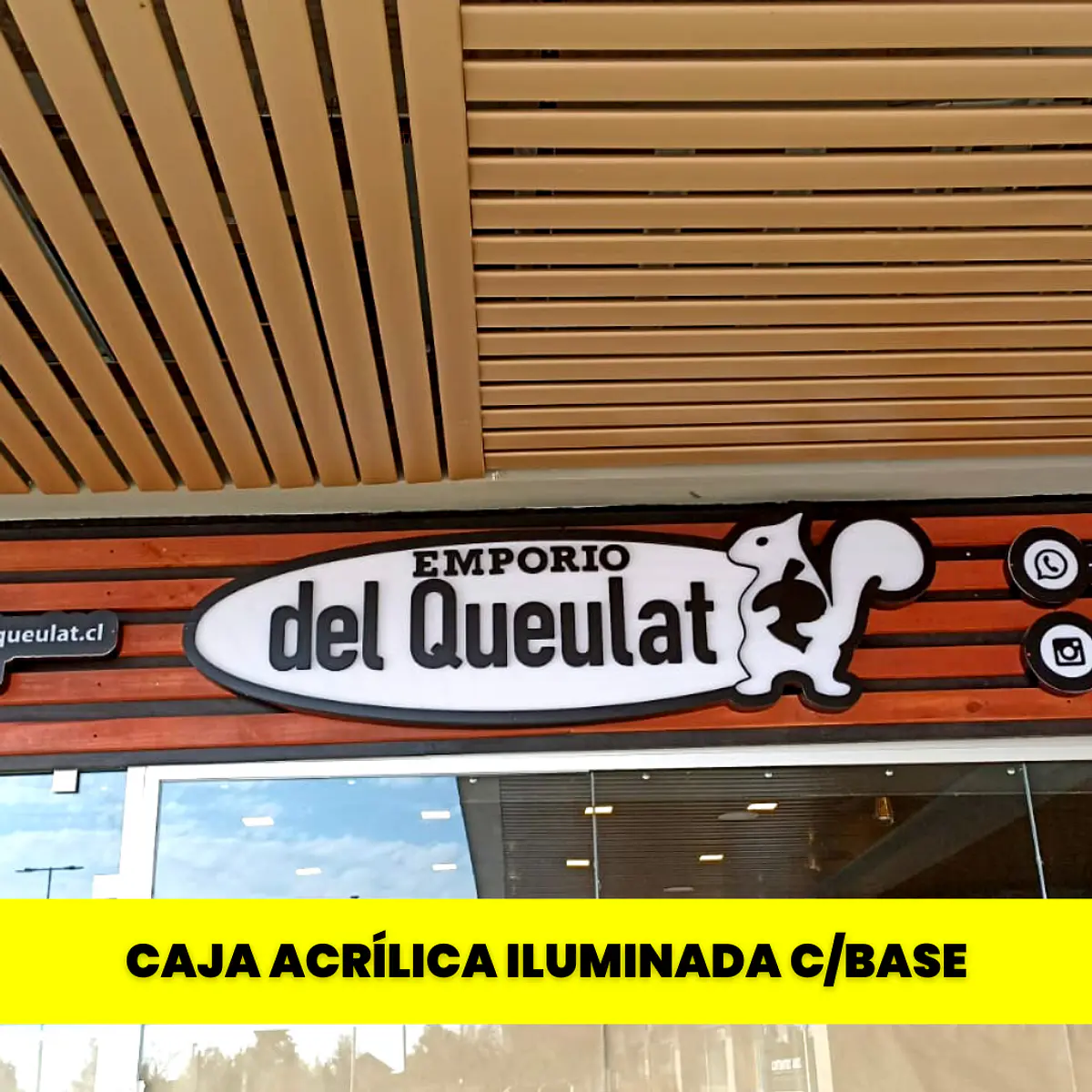 Caja Acrílica iluminada sobre Base