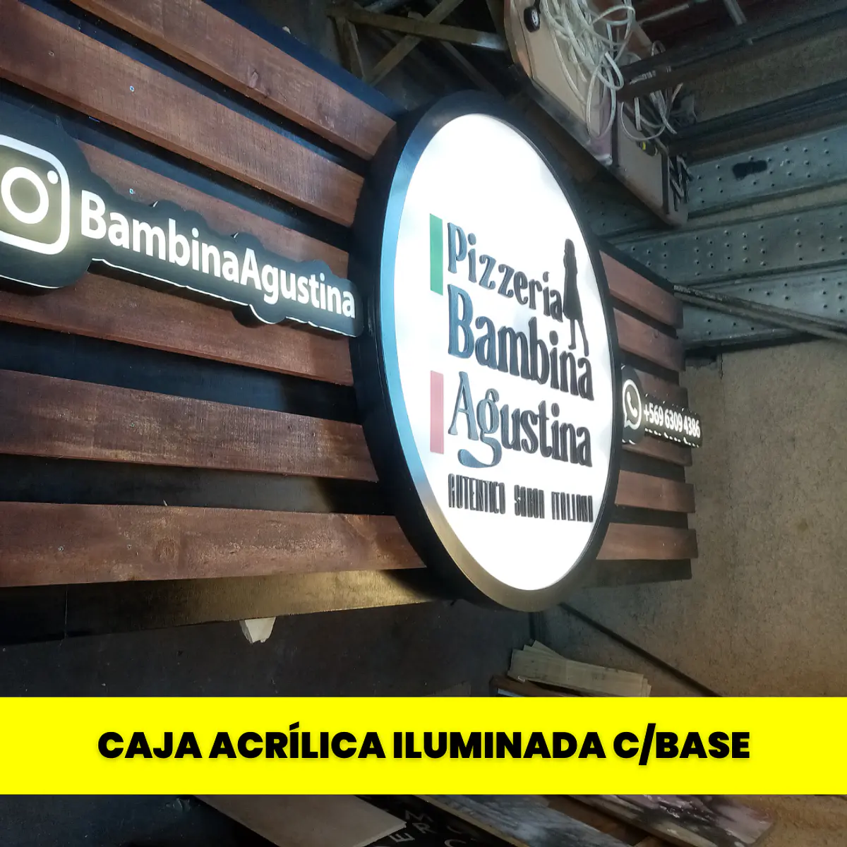 Caja Acrílica iluminada sobre Base