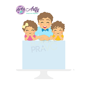 Topo de Bolo - Pai e filhos