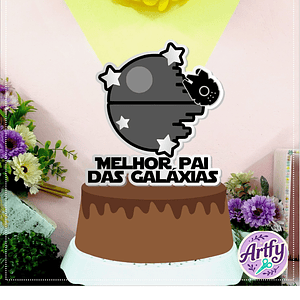 Topo de Bolo - Melhor pai das galáxias 