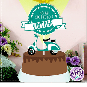 Topo de Bolo - Pai Vintage