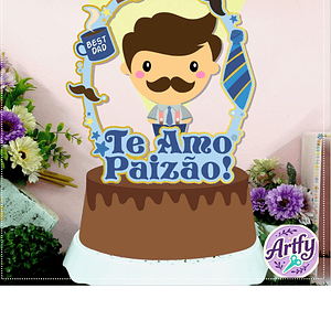 Topo de Bolo - Te amo paizão