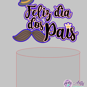 Topo de Bolo - Papai Feliz dia dos Pais