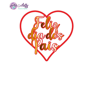 Topo de Bolo - Feliz dia dos Pais coração