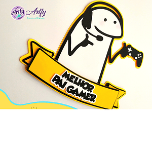 Topo de Bolo - Flork pai gamer