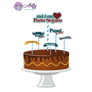 Topo de Bolo - Pai Meu Porto Seguro