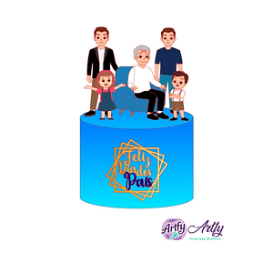 Topo de Bolo - Pai e filhos