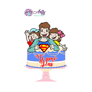 Topo de Bolo - Pai e filhos