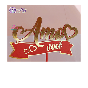 Topo de bolo - Amo você