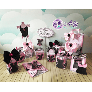 Chá de Lingerie Rosa - kit Festa