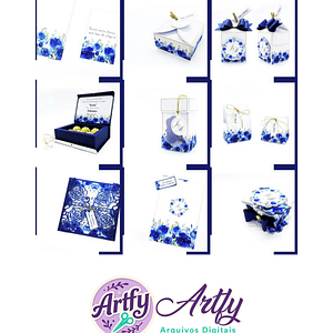Kit Casamento - Floral Azul 
