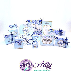Kit Casamento - Floral Azul 