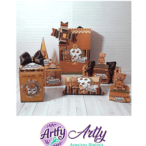 Caixas para Doces- Ursinho e Mel 