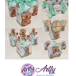 Caixas para Doces- Ursinho Baloeiro 