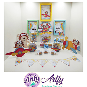 Kit Festa - Ursinho Aviador 