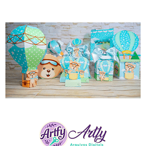 Caixas para Doces- Ursinho Baloeiro 