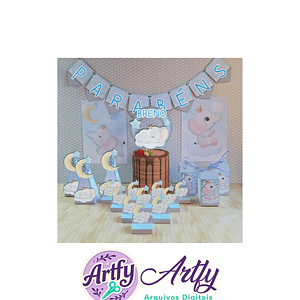 Kit Festa - Elefantinho baby boy 