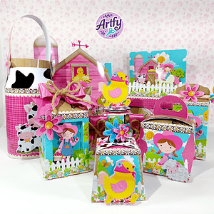 Caixinhas - Fazendinha Rosa