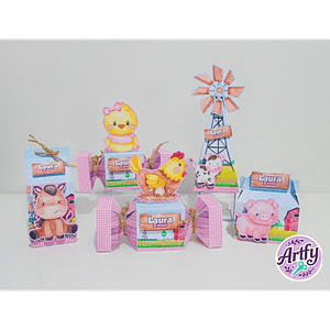 Caixinhas - Fazendinha Rosa