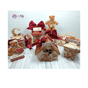 Ursinho Casinha de Madeira 