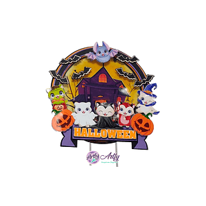 Topo de bolo - Halloween Animais 