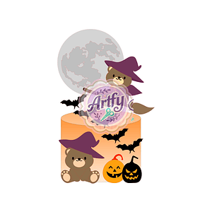 Topo de bolo - Halloween Ursinho