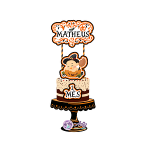 Topo de bolo - Halloween Menino Na Abobora 