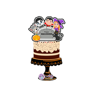 Topo de bolo - Halloween Turminha 