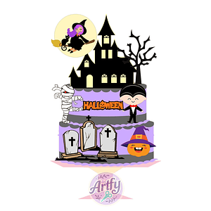 Topo de bolo - Halloween Drácula 