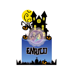 Topo de bolo - Halloween Castelo