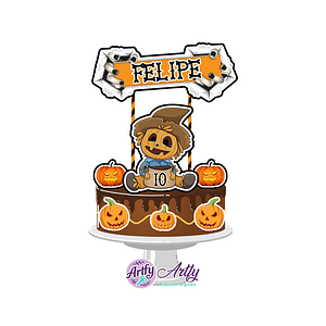 Topo de bolo - Halloween Espantalho 