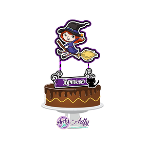 Topo de bolo - Halloween Bruxinha 