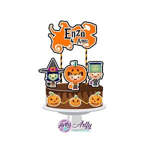 Topo de bolo - Halloween Abobora 