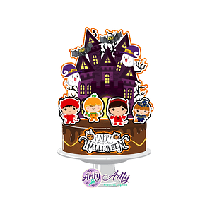 Topo de bolo - Halloween Castelo